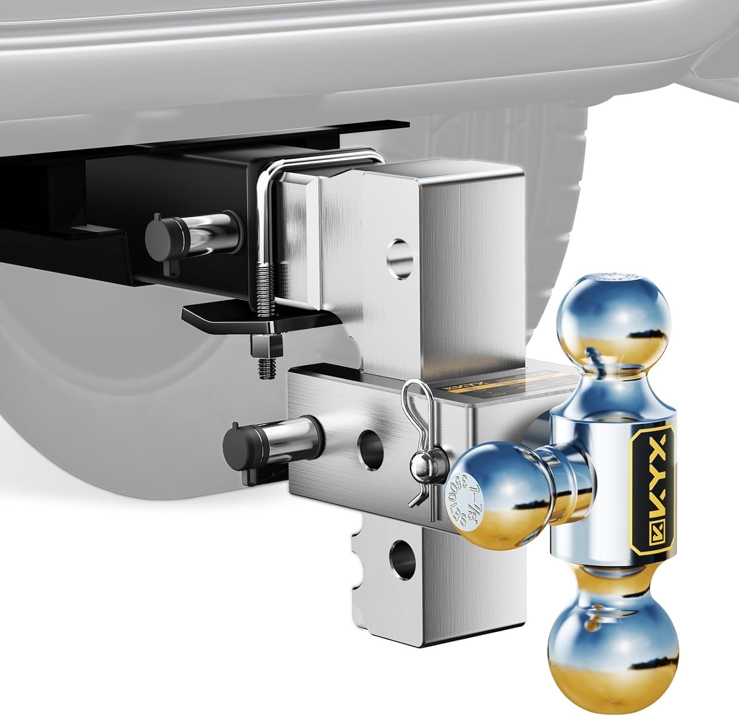 Aluminum Adjustable Trailer Hitch, 6 in Drop & Rise Hitch Fits 2 Inch 2 – 6