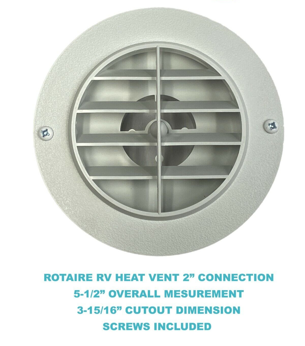 ProCamp RV 2″ Duct Rotaire Swivel Circle RV Heat Vent Furnace Plastic White