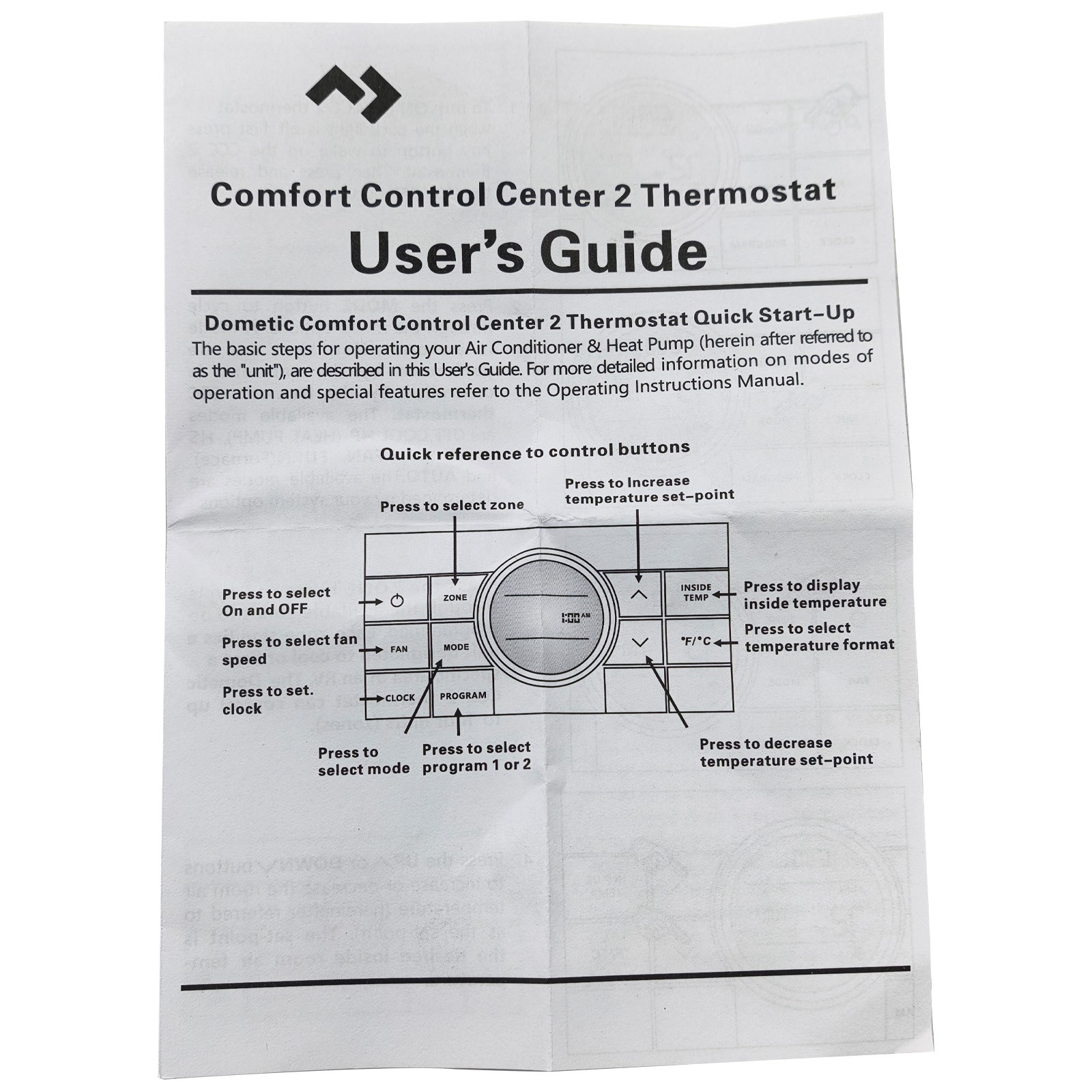 RV Multi-Zone Thermostat 10-Button Comfort Control Center For Dometic 3314082000