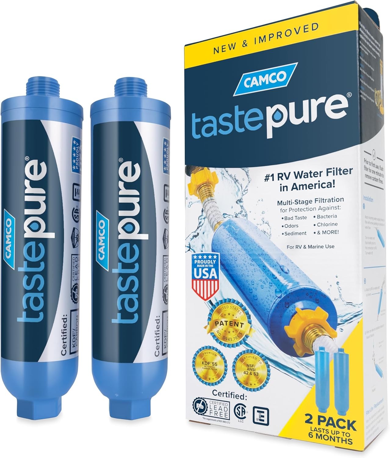 2-Pack of Tastepure RV Water Filter Advanced 6-Step Patent-Protected Filtration