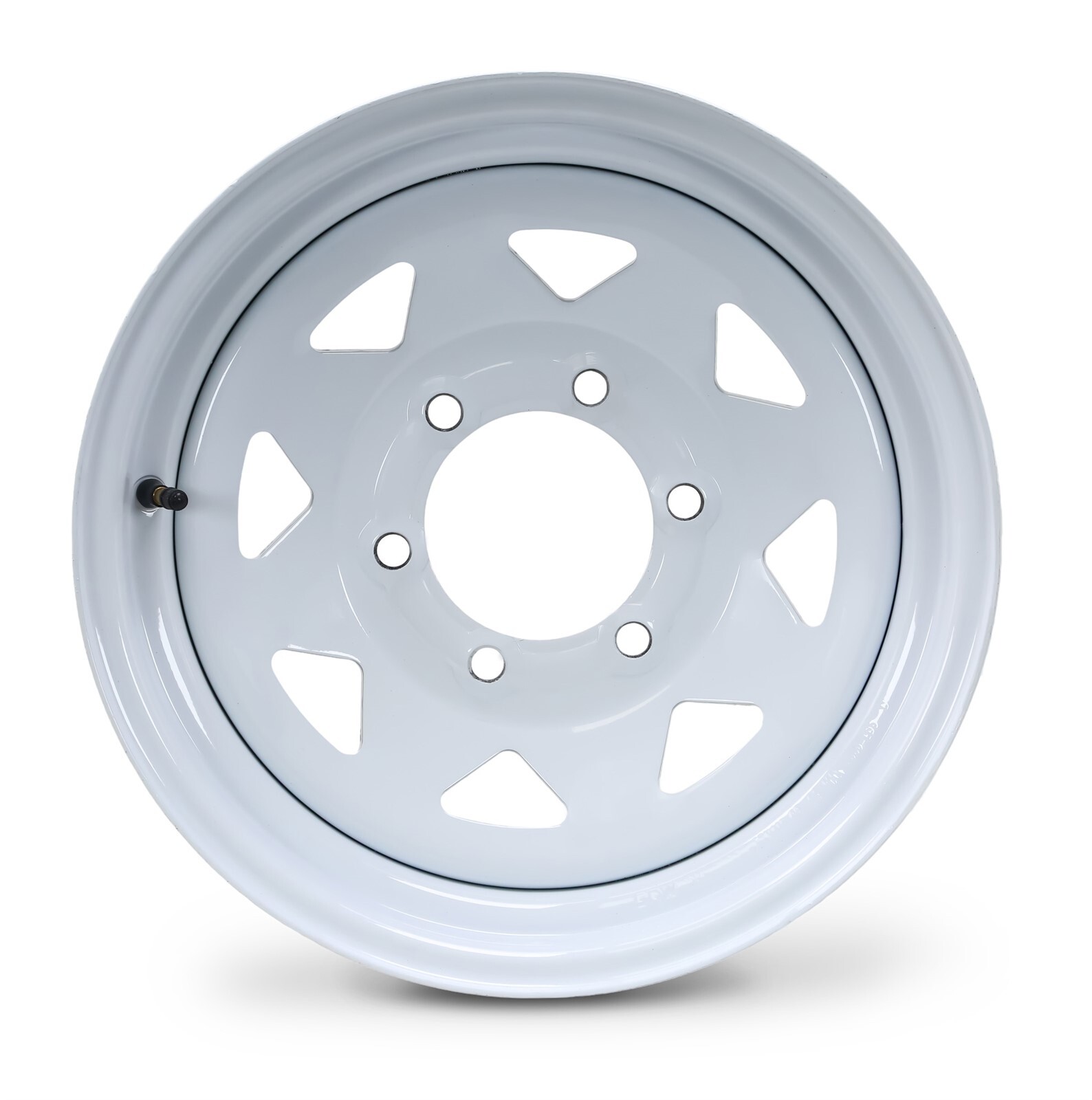 LIBRA 15 x 6 Trailer Wheel 6 Lug on 5.5″ Bolt Pattern White Spoke -17012