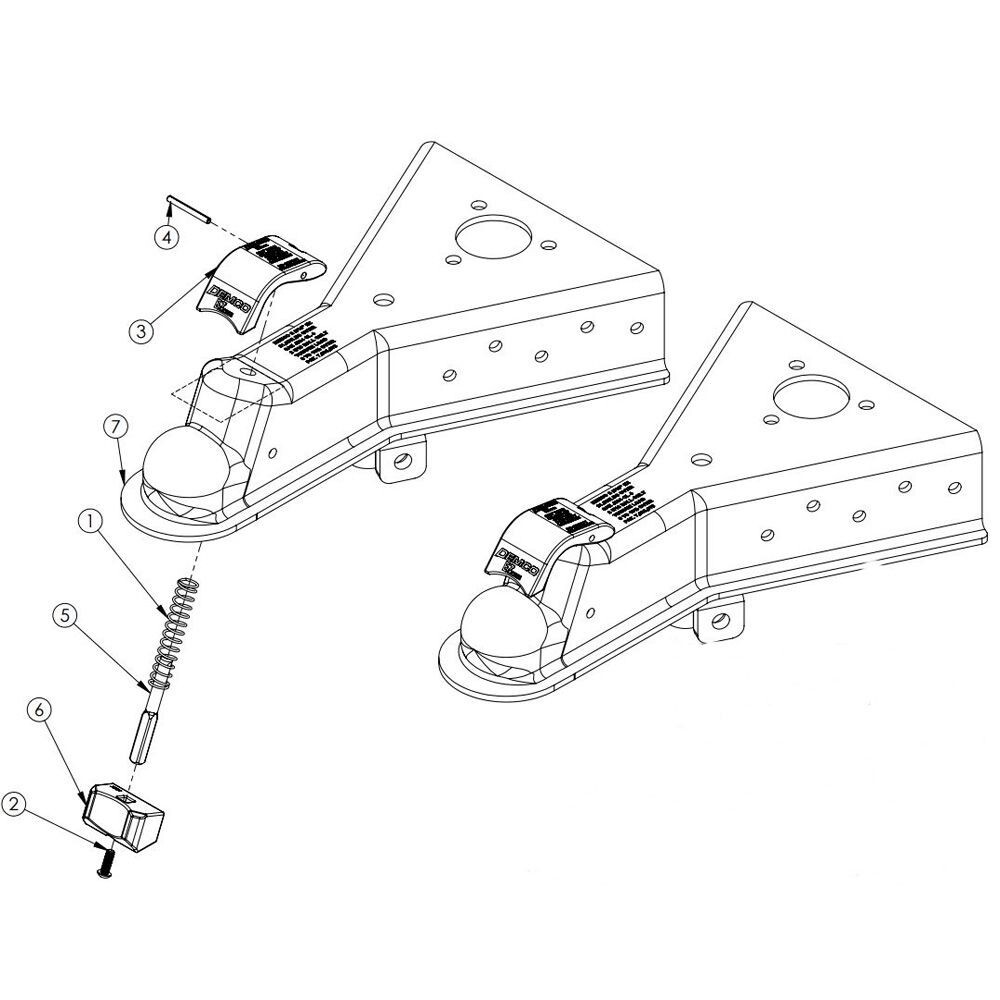 Demco (16680-95) Bolt-On 50 A-Frame Mount 21,000 Lb Cap. 2-5/16″ Ball Coupler