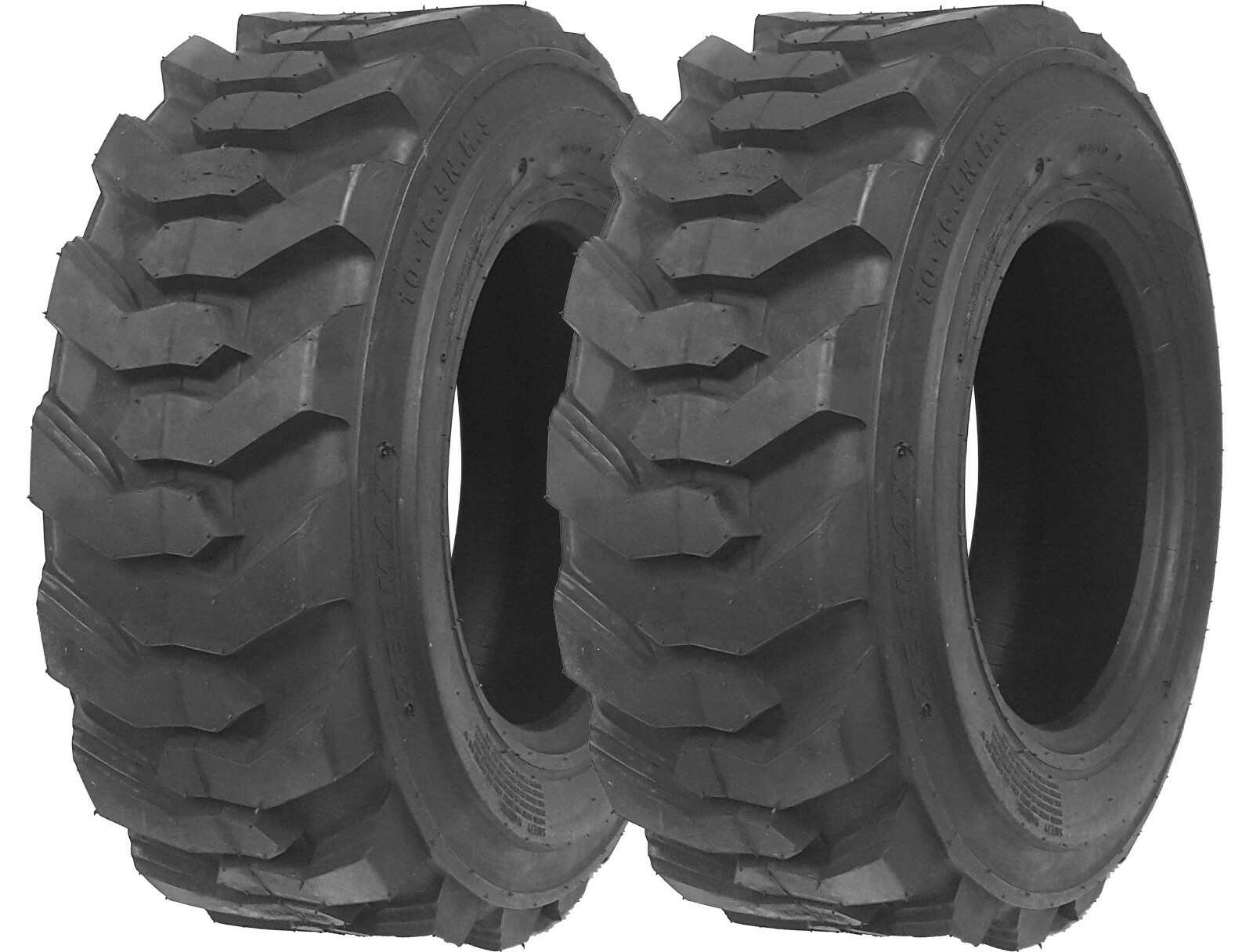 SET 2 ZEEMAX HEAVY DUTY 12-16.5/14PR G2 SKID STEER TIRES FOR BOBCAT W/ RIM GUARD