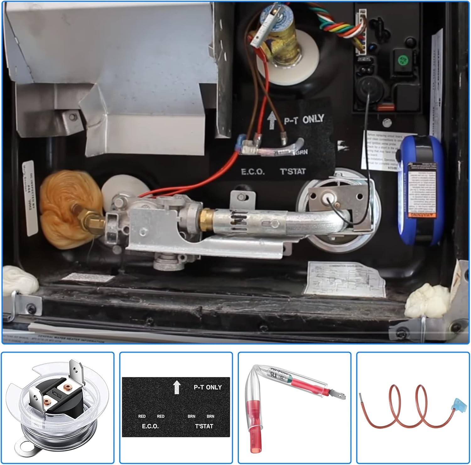 Dreyoo RV Water Heater Thermal Cutoff with ECO Thermostat Assembly Kit, Black