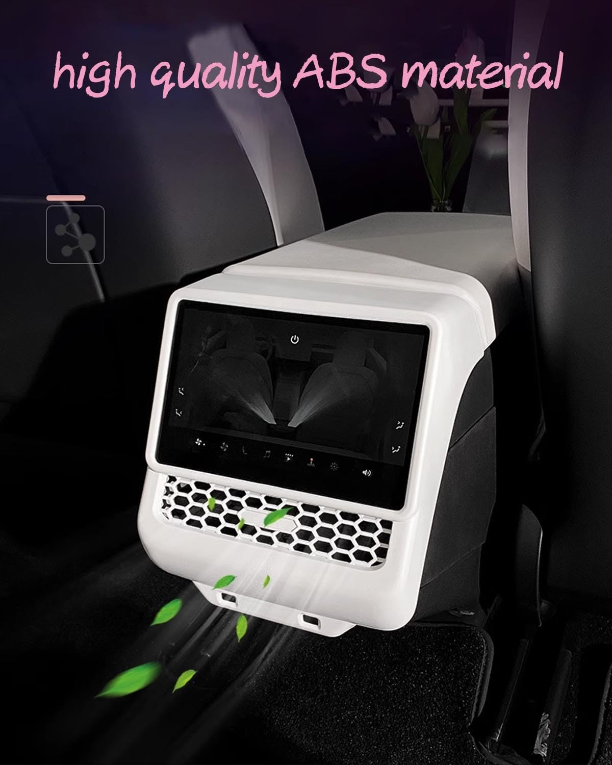 YOKOOHITECH Carbon Fiber Pattern AC Vents Cover, Highland Model y Matte White