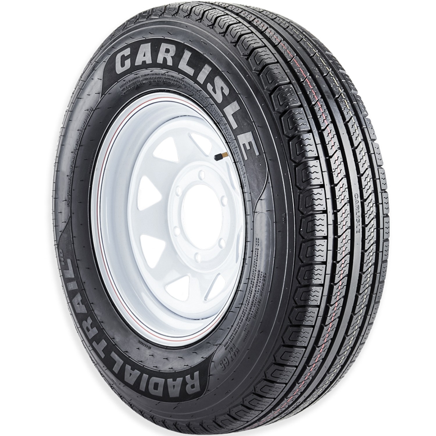 2 Assemblies Carlisle Radial Trail HD ST175/80R13 C 6 Ply 13X4.5 5×114.3 White