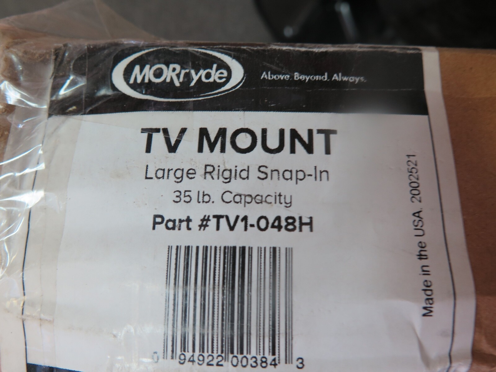 MOrRyde TV1-048H Snap-In RV TV Mount 16-1/2″ High x 18.47″ Wide. (O7D)