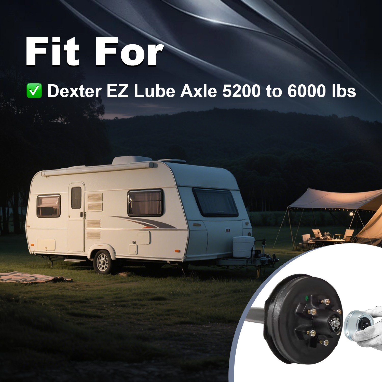 4pc 2.44″ Trailer Axle Wheel Hub Bearing Dust Cap Hub Quality for Dexter EZ Lube