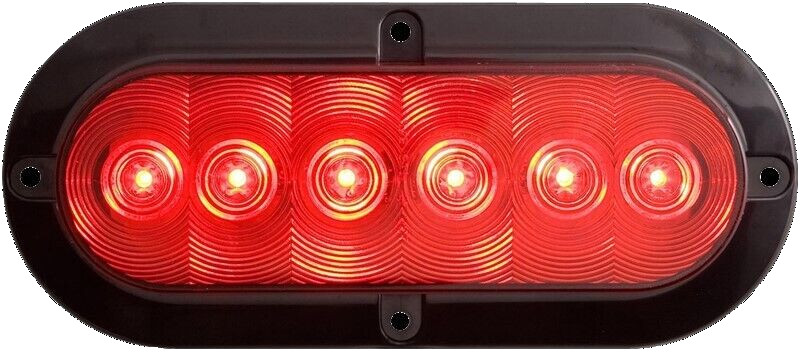 Optronics STL73RB 6″ Oval Sealed LED Stop/Turn/Tail Light, Red 6 LED Submersible
