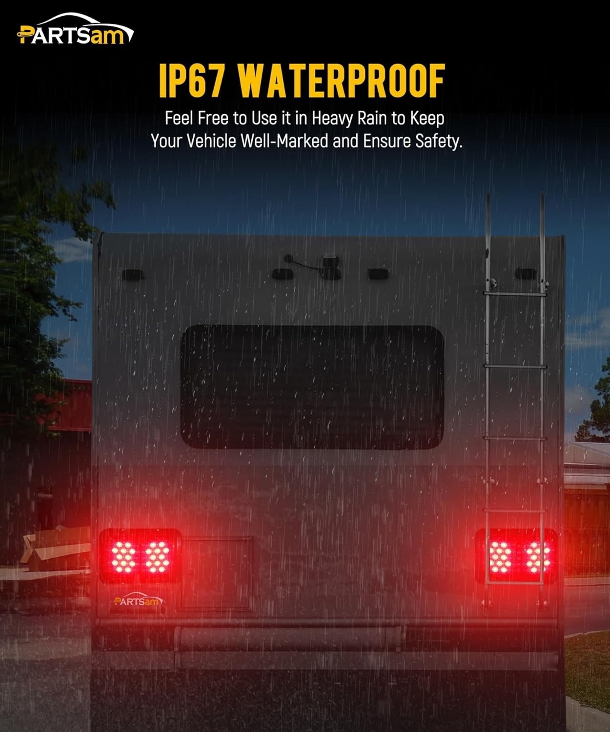 Universal Fit LED Tail Light Set for Trailers – Waterproof and Bright 2 Count