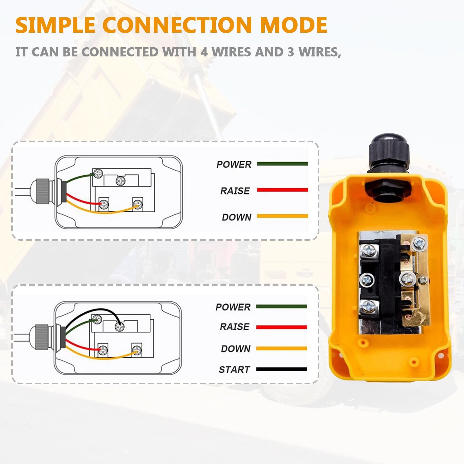 12V DC Dump Trailer Remote Control Switch Lift Gate Hoist Tipper Up Down 4 Wire；