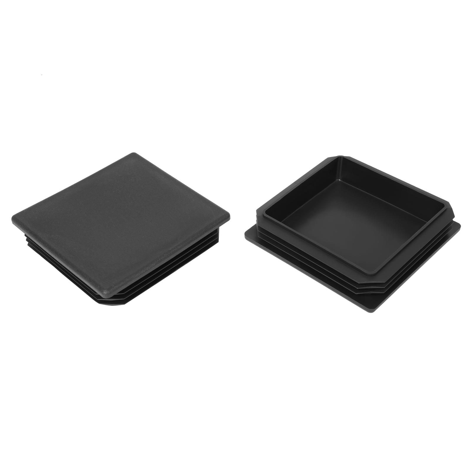 2PCS 4″ Square Bumper Plug For RV Camper Trailer Rubber Black