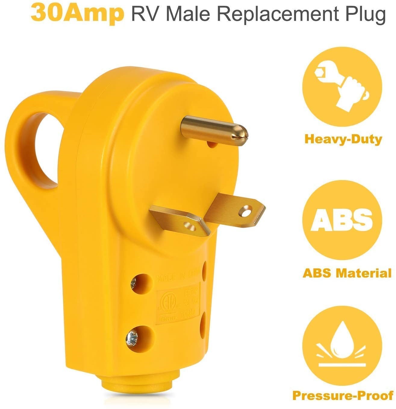 30/50A 125V RV Replacement Plug Male Female Receptacle Adapter Camper Boat