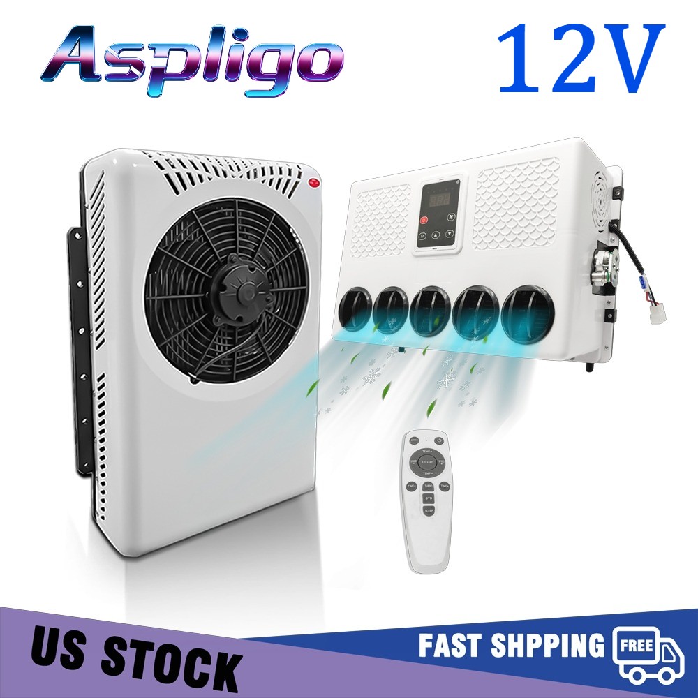 12V Split Air Conditioner Electric Parking Truck Cab A/C For Excavator Yacht