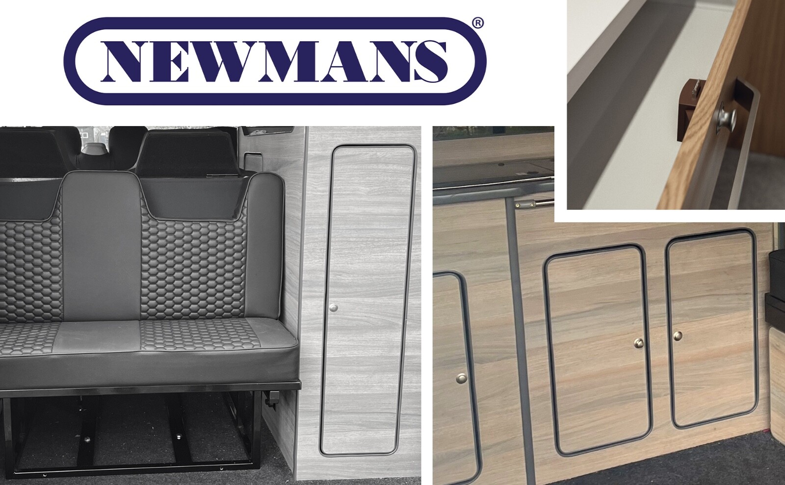 Push Button & 90º Hinges Cabinet Cupboard Campervan Motorhome Door Catch