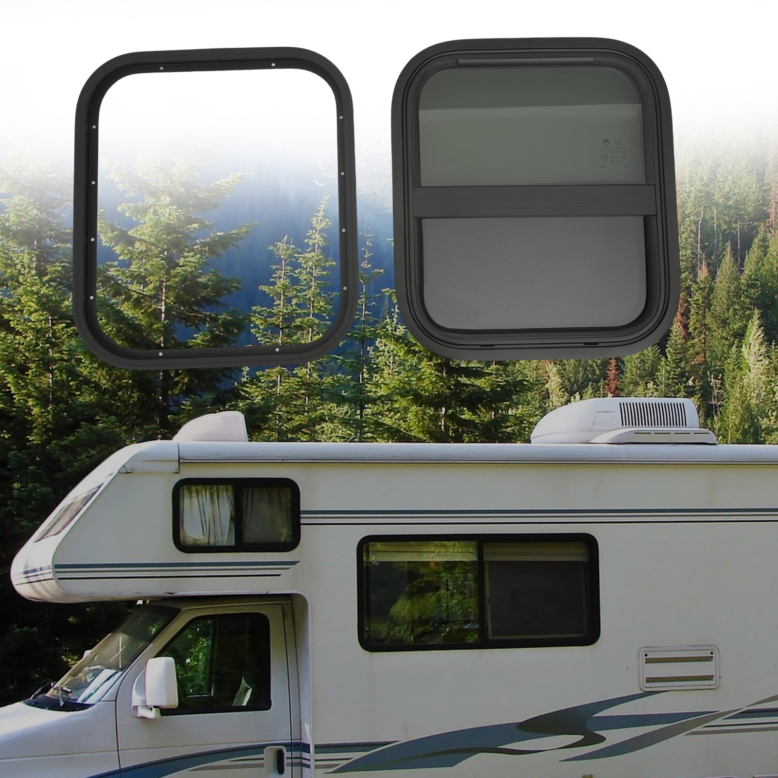 14″x 16″ Vertical Slider RV Window With Screen for Trailer Camper Food Truck