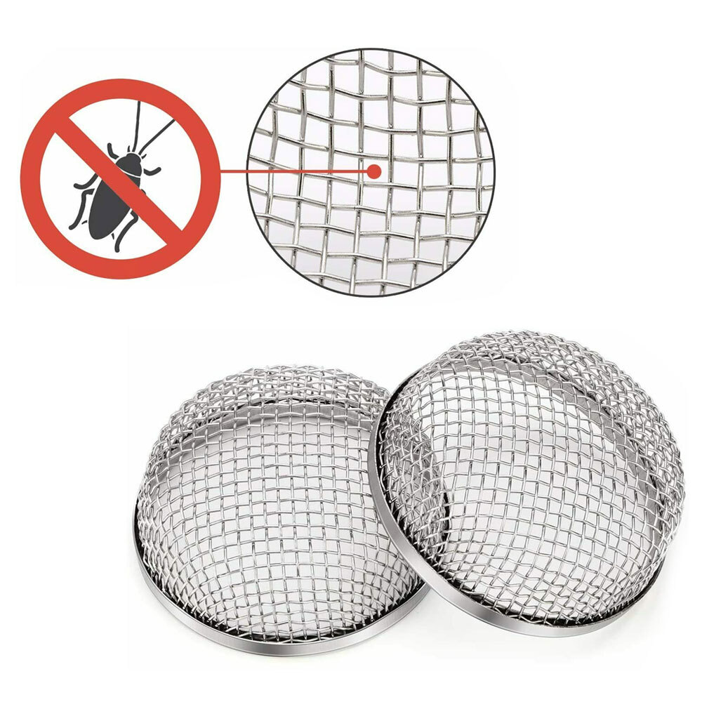 2pc For RV Furnace Vent Cover 2.8inch Flying Insect Bug Screen Camper Mesh Kit