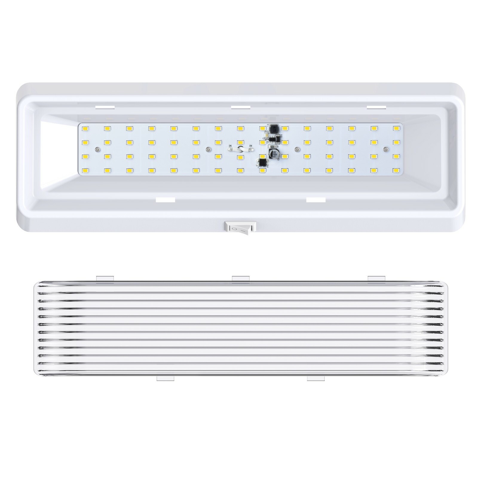 12 inch White Exterior RV LED Porch Light 650LM 12 Volt with Switch