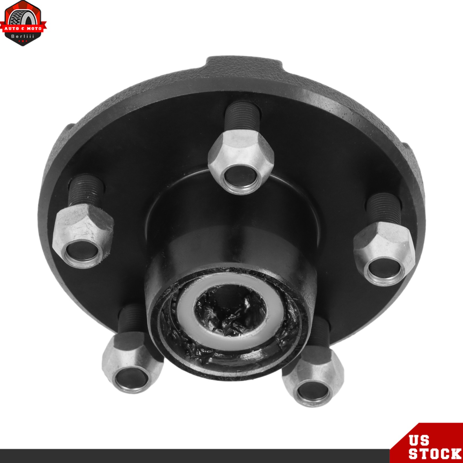 2PCS 5 × 4.5 Trailer Idler Hub For 2000 lbs Axle 5 Lugs 5 on 4.5 Trailer Hub Kit