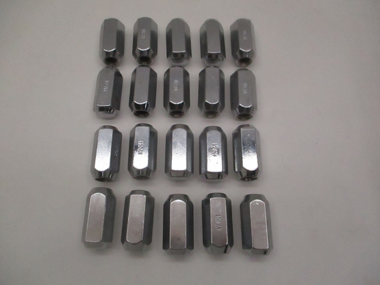 (20) Trailer Wheel Lug Nuts 1/2″x20x1-7/8″ Chrome Plated Steel Lug Nuts 13/16″
