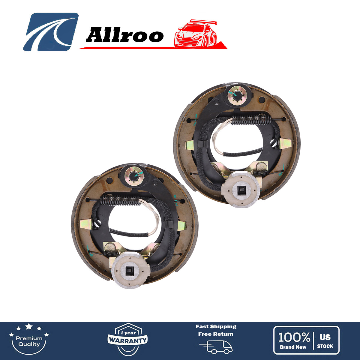 2PCS Electric Backing Plate 7′ X 1-1/4′ GD Trailer Brake LH&RH For 2000-2500lbs
