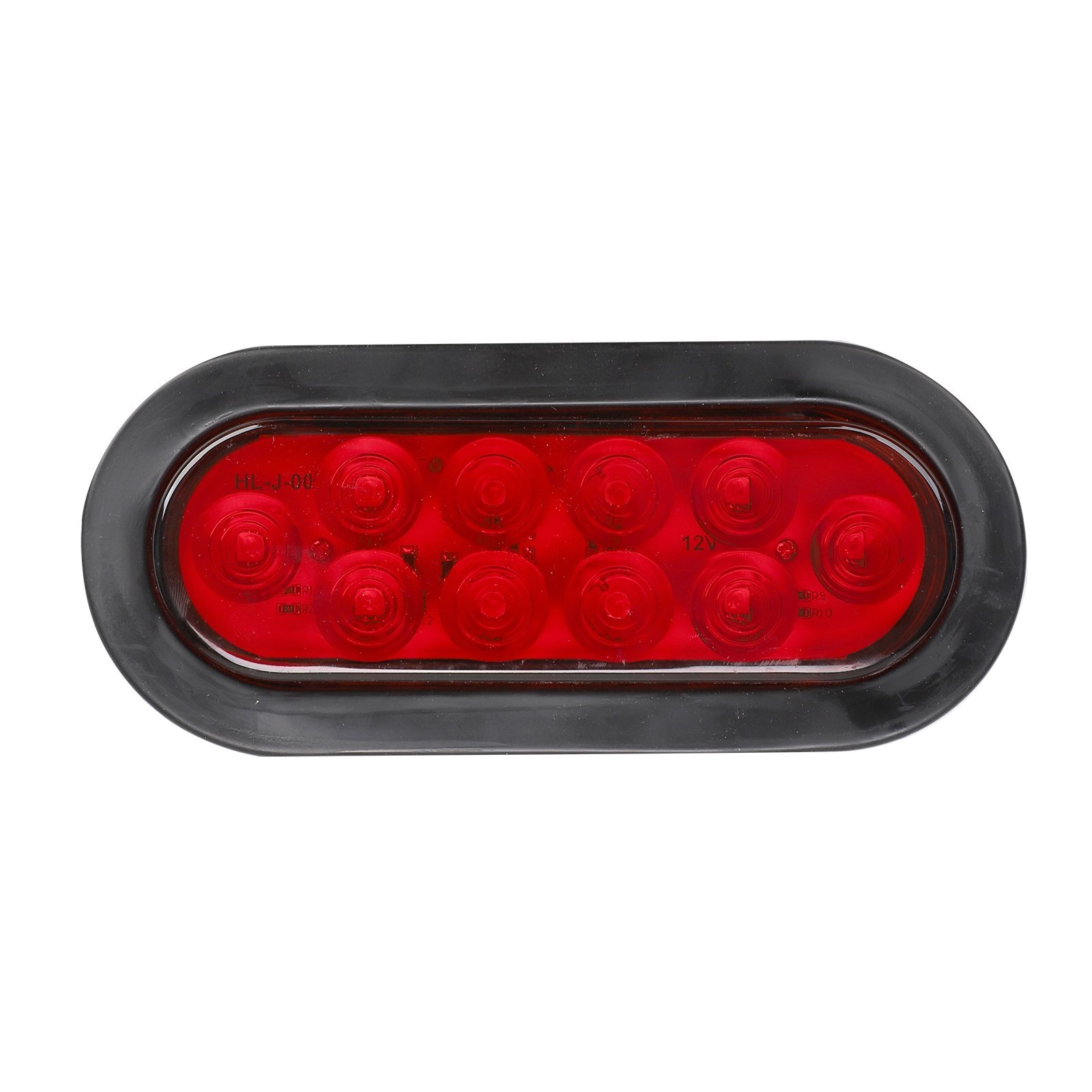 20X Red 6″ Oval Trailer Lights 10 LED Stop Turn Tail Truck Sealed w/Grommet Plug