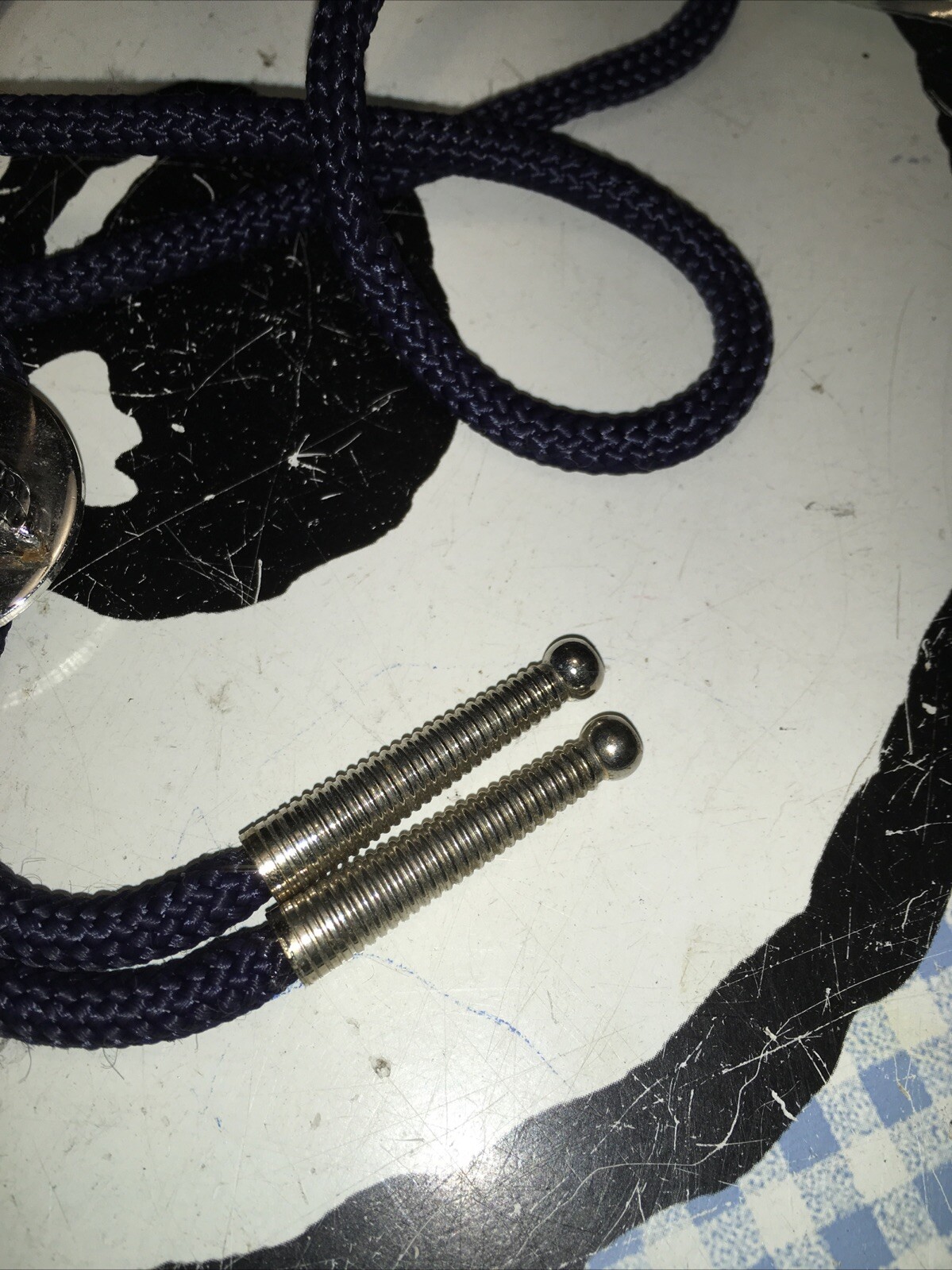 Vintage Airstream Trailer Bolo Tie USA 1970’s Nice Medallion And Silver Tips
