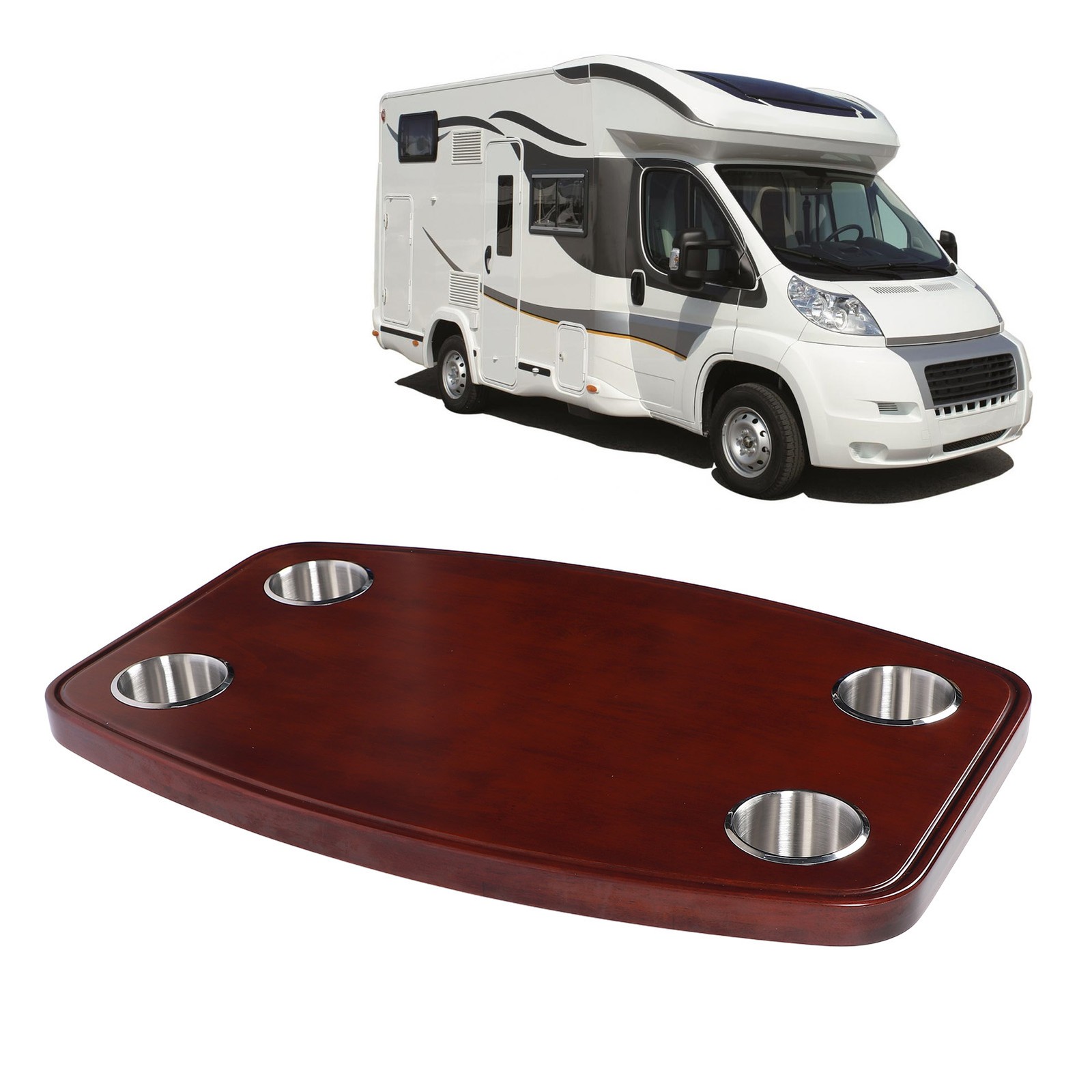 RV Table Top 23.62×14.96×1.18in Wood Removable Desktop Panel With 4 Stainless
