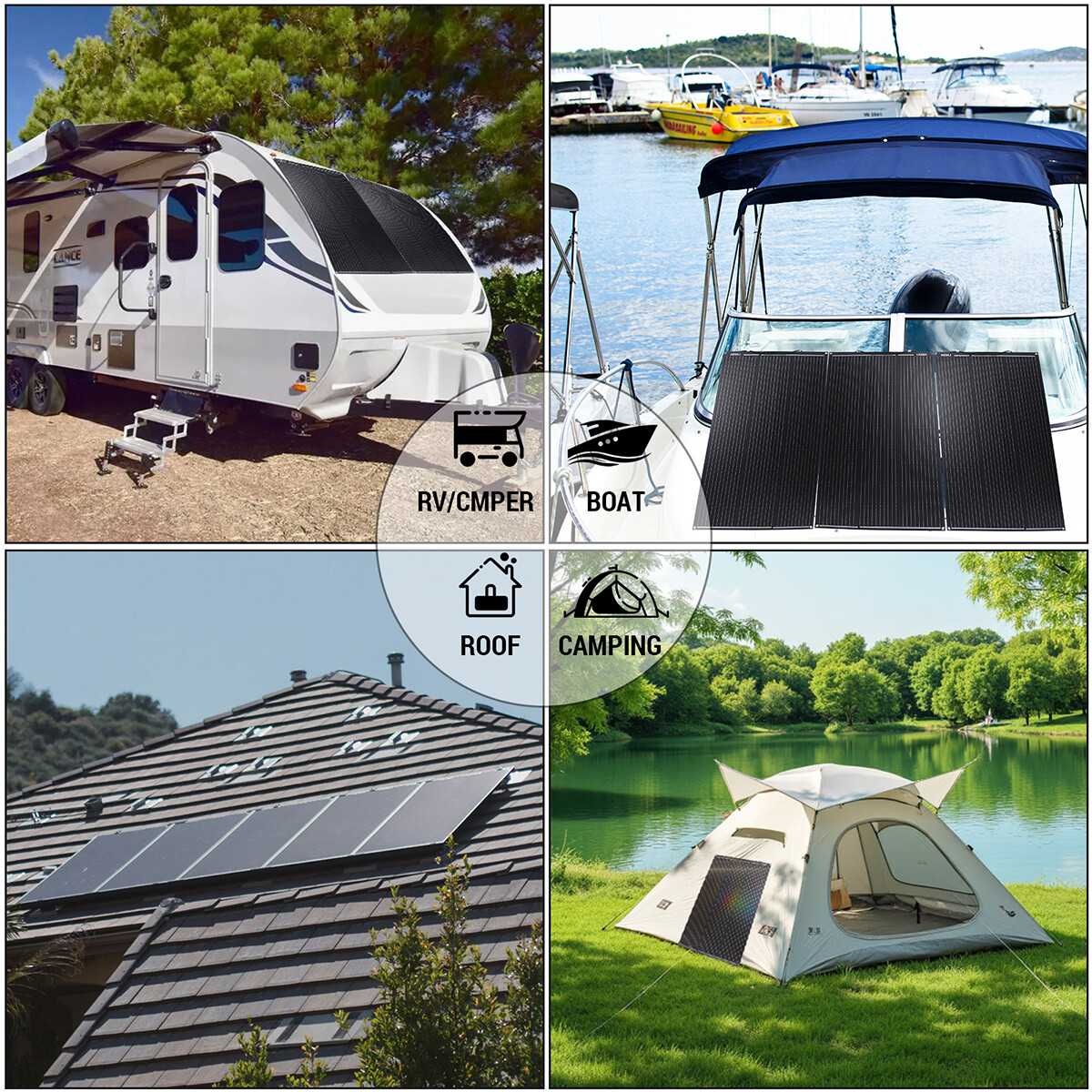 Complete 200W Solar Panel Kit & 5000W Power Inverter 30A Home 110V Grid System