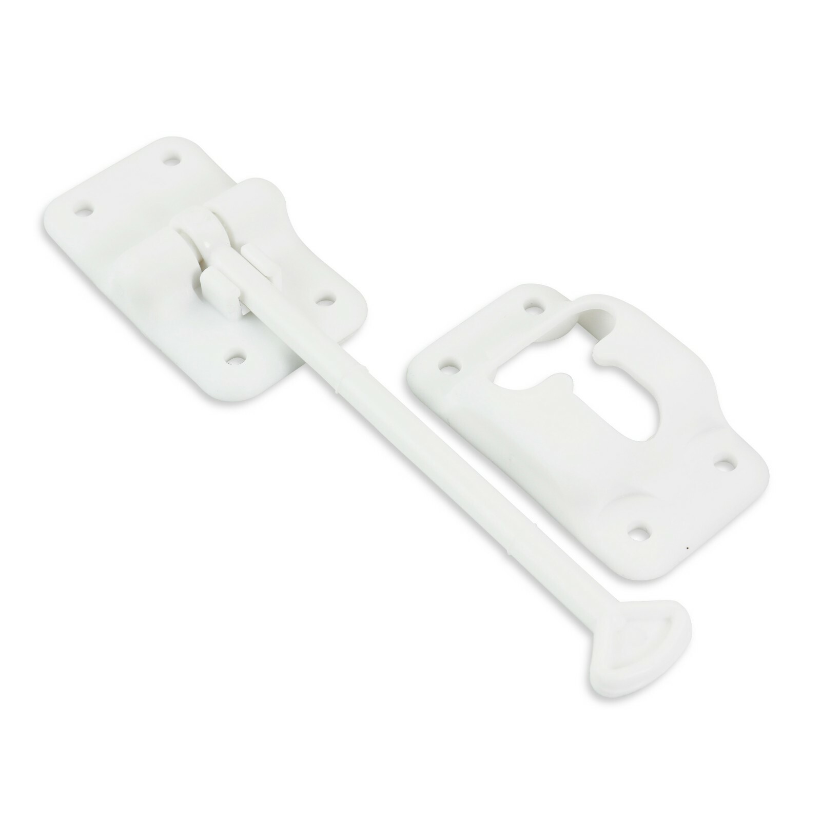 RV Trailer 6″ T-style Entry Door Catch Holder Plastic with Bracket White