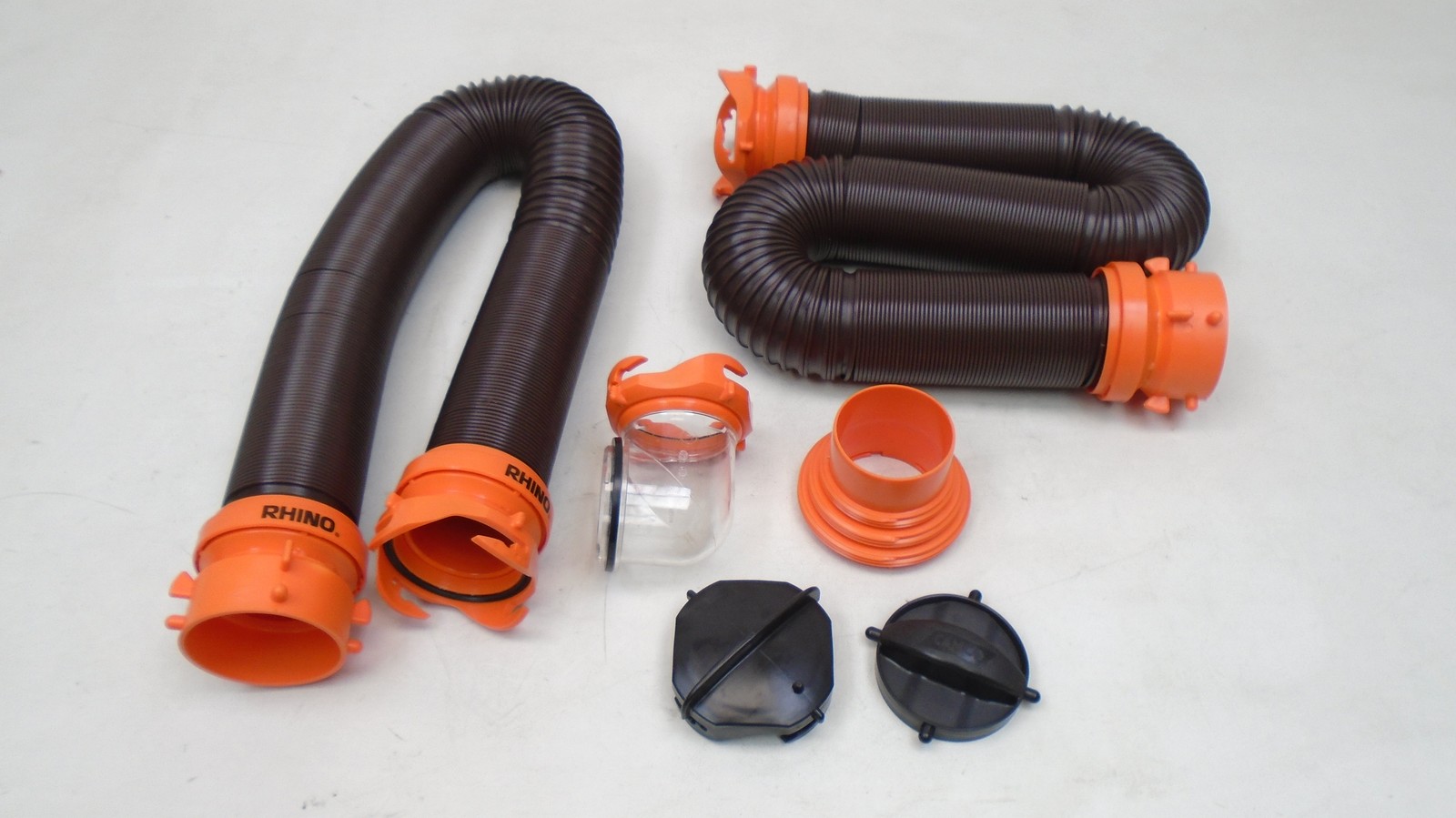 CAMCO RHINOFLEX 39741 SEWER HOSE KIT 20′ W/ 4 IN 1 ELBOW & CAPS RV / CAMPER