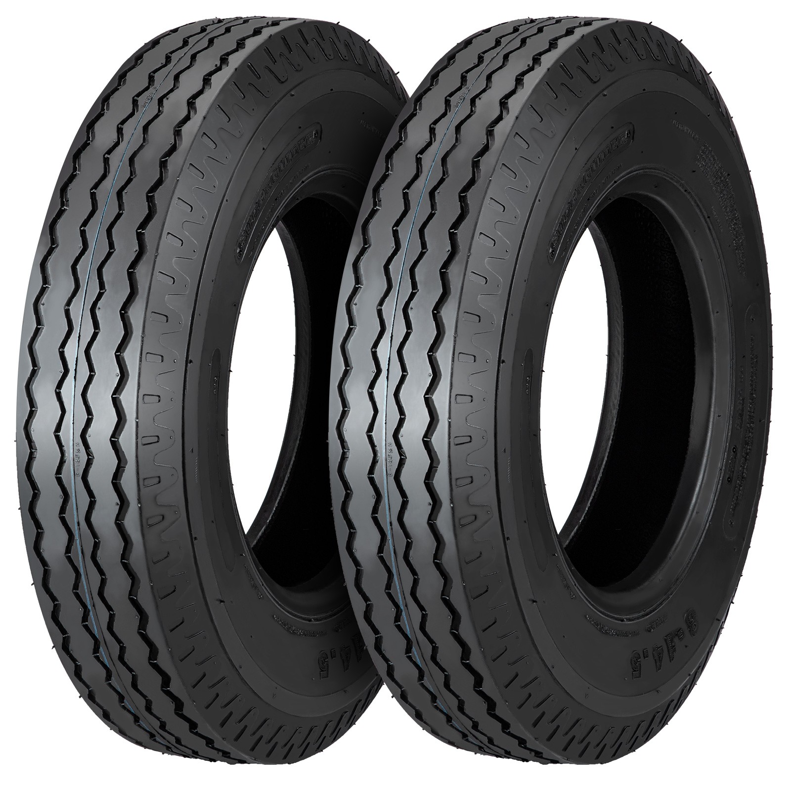 Set of 2 Rubber Heavy Duty True Highway Trailer Tires 8-14.5 14PR Load Range G