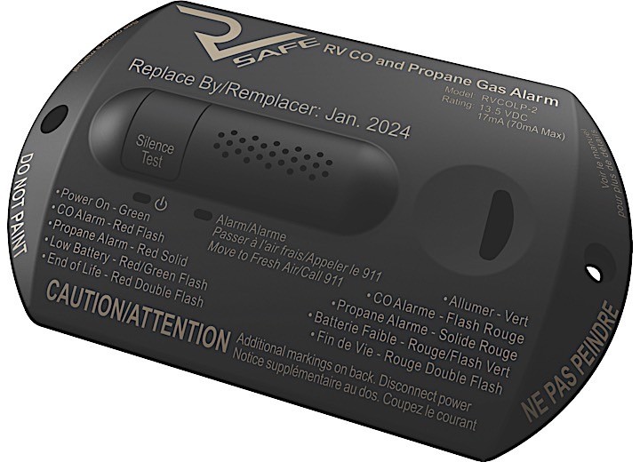 RV Safe RVCOLP-2B Carbon Monoxide CO / Propane Gas Alarm, 2-Wire, Black