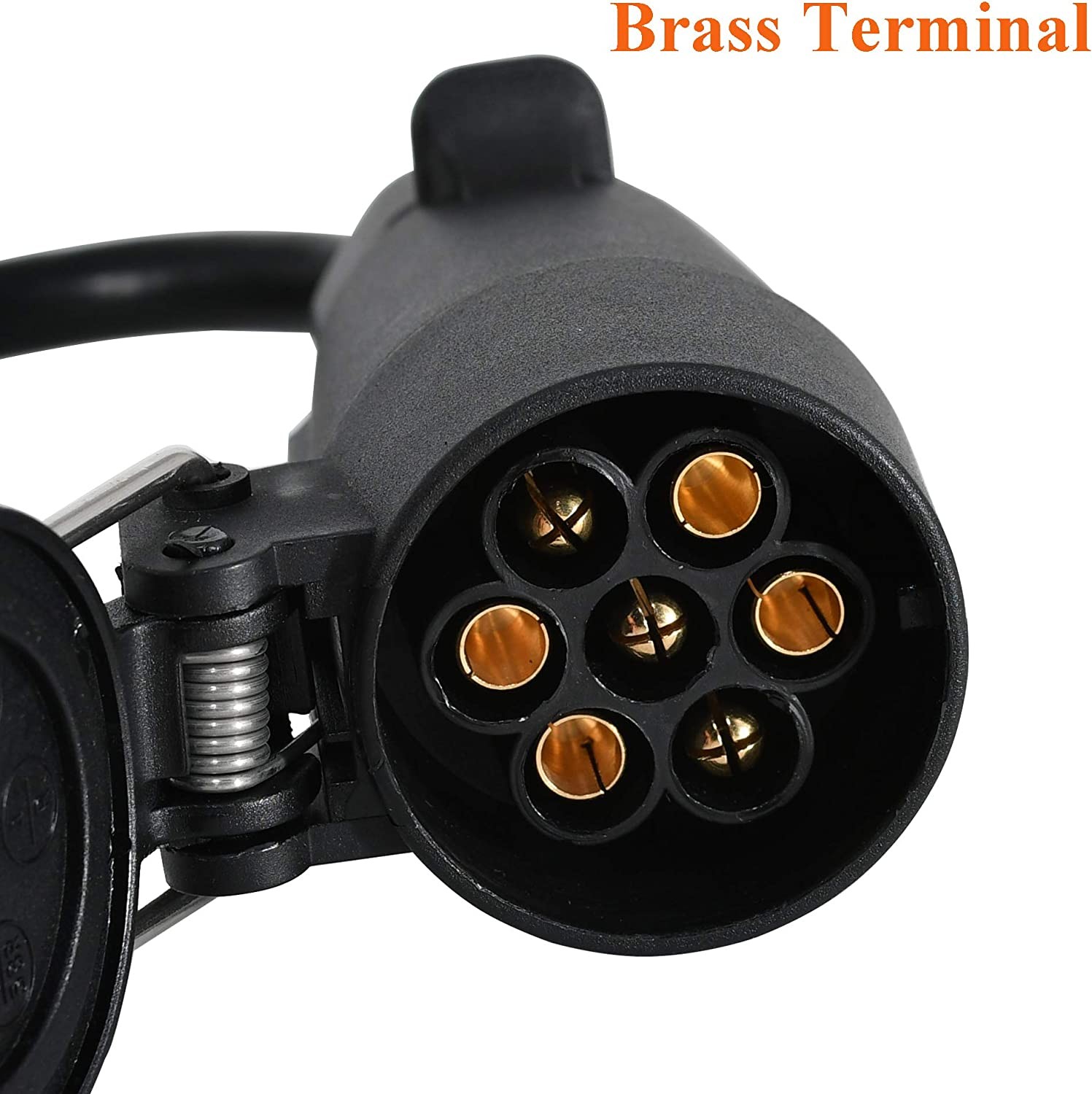 US 4-Pin Flat Plug to EU-7 Way Trailer Tow Light Wire Harness Adapter For RV SUV