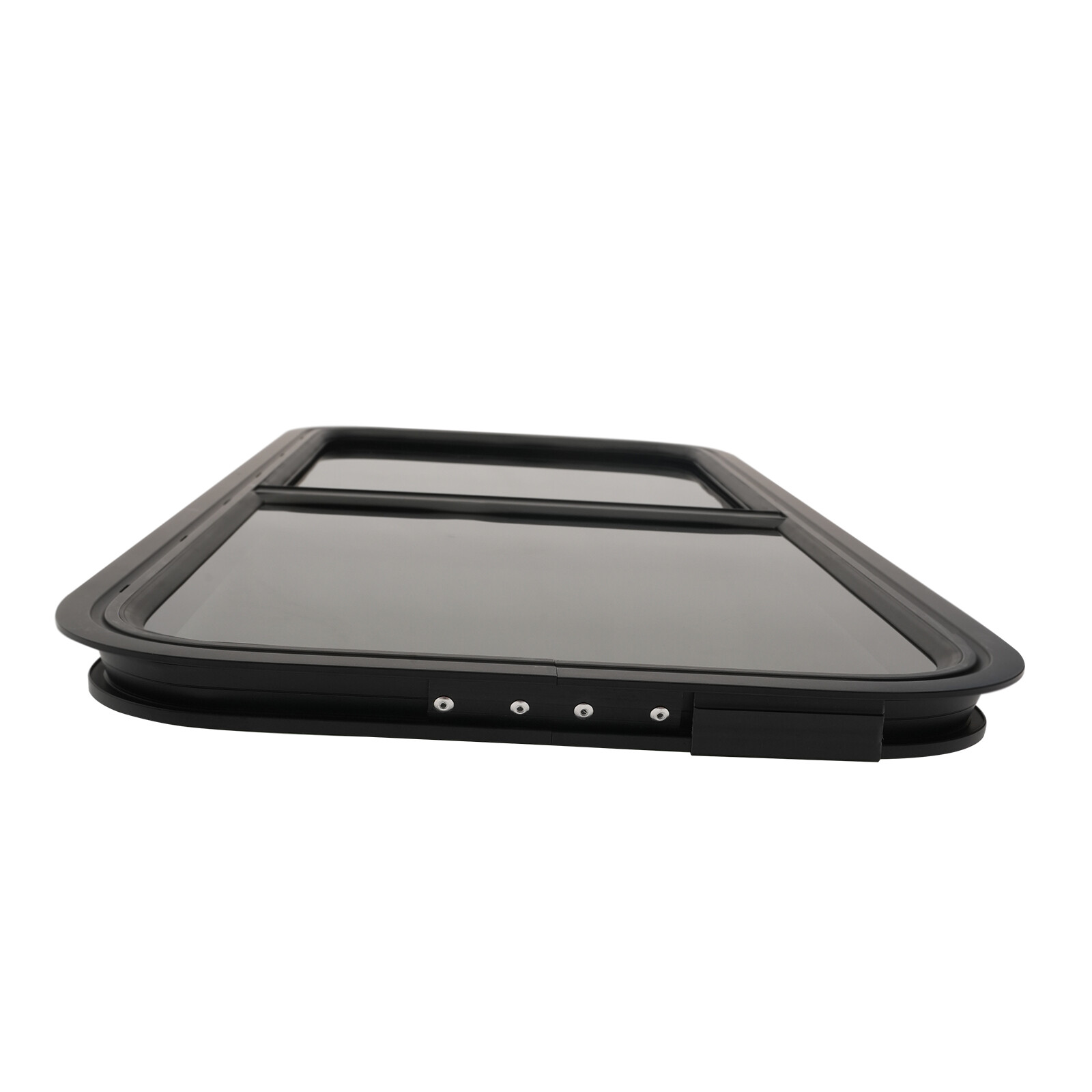 Horizontal Slide Black RV Window Replacement Includes Mounting Ring and Screen