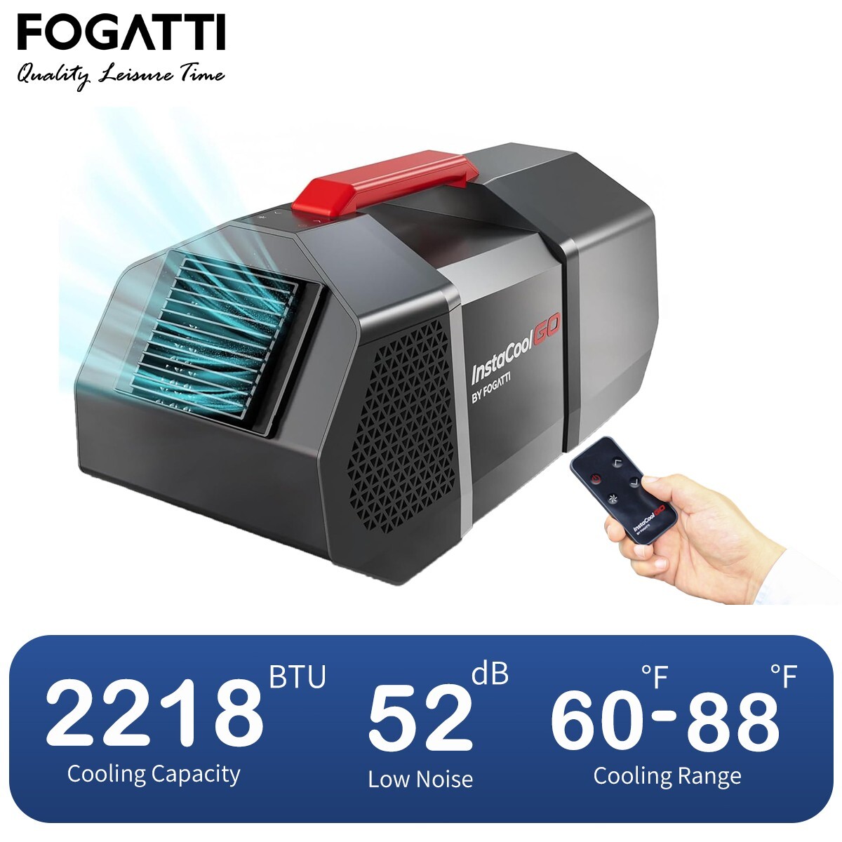 FOGATTI Portable Air Conditioner 2,218 BTU for Camping Tent Outdoor RVs AC Unit