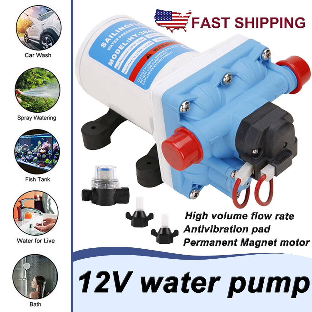 11.3LPM 55PSI 12V Water Pump for Caravan Motorhome Camper Trailer Boat RV