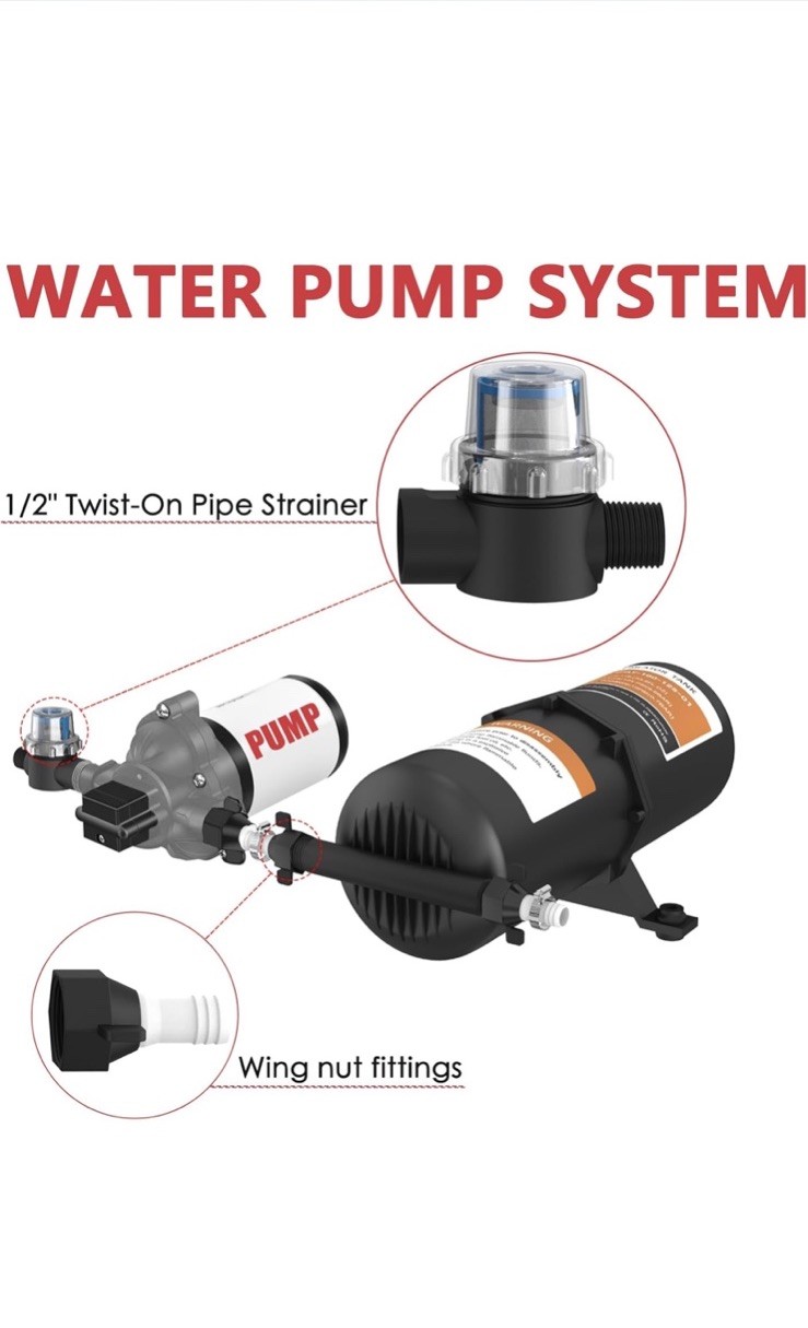 RV Accumulator Tank 1.0L Max 125PSI Pre-Pressurized Control Inner Bladder