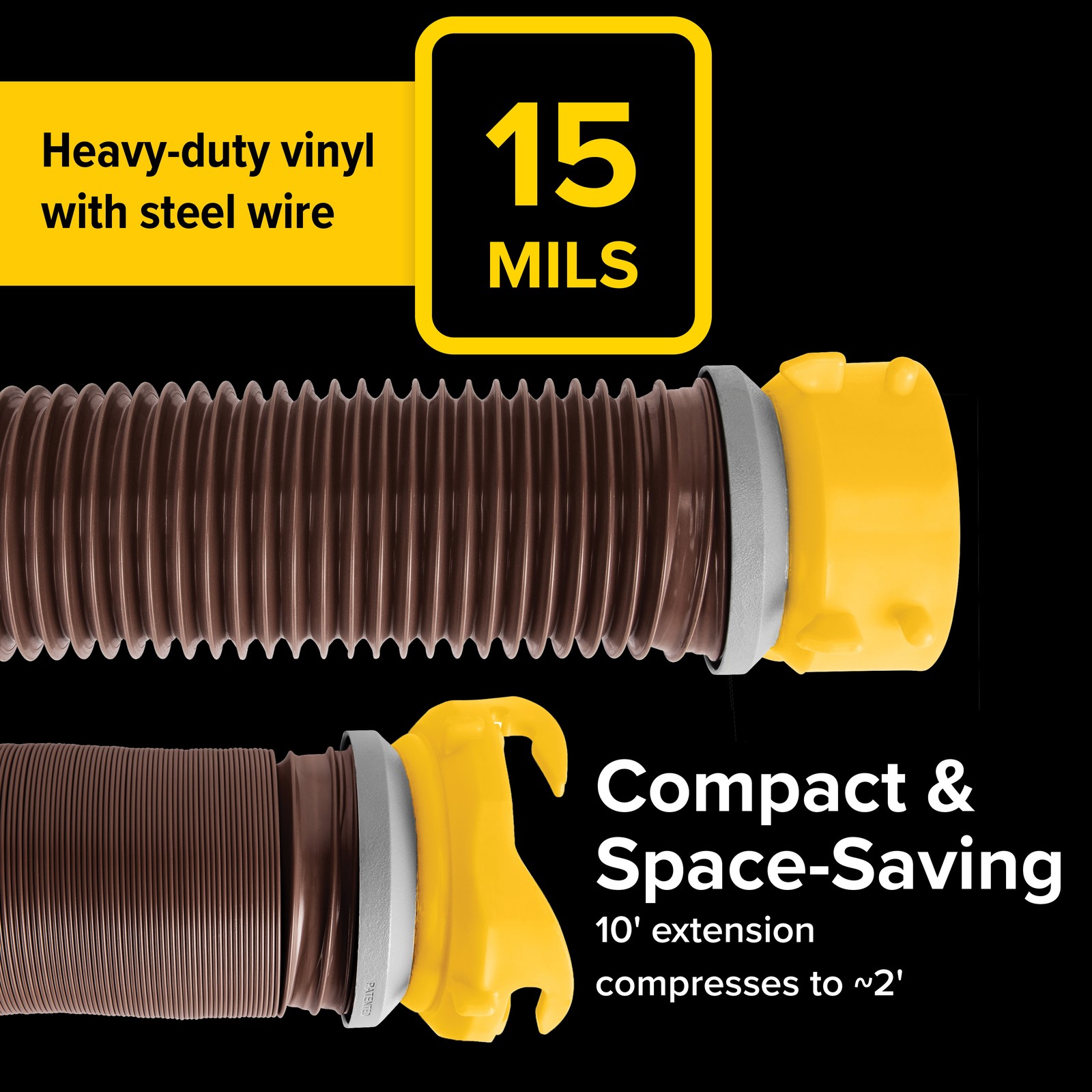 Camco Revolution 10 Ft RV Sewer Hose Kit with Swivel Fittings and Wire Guards