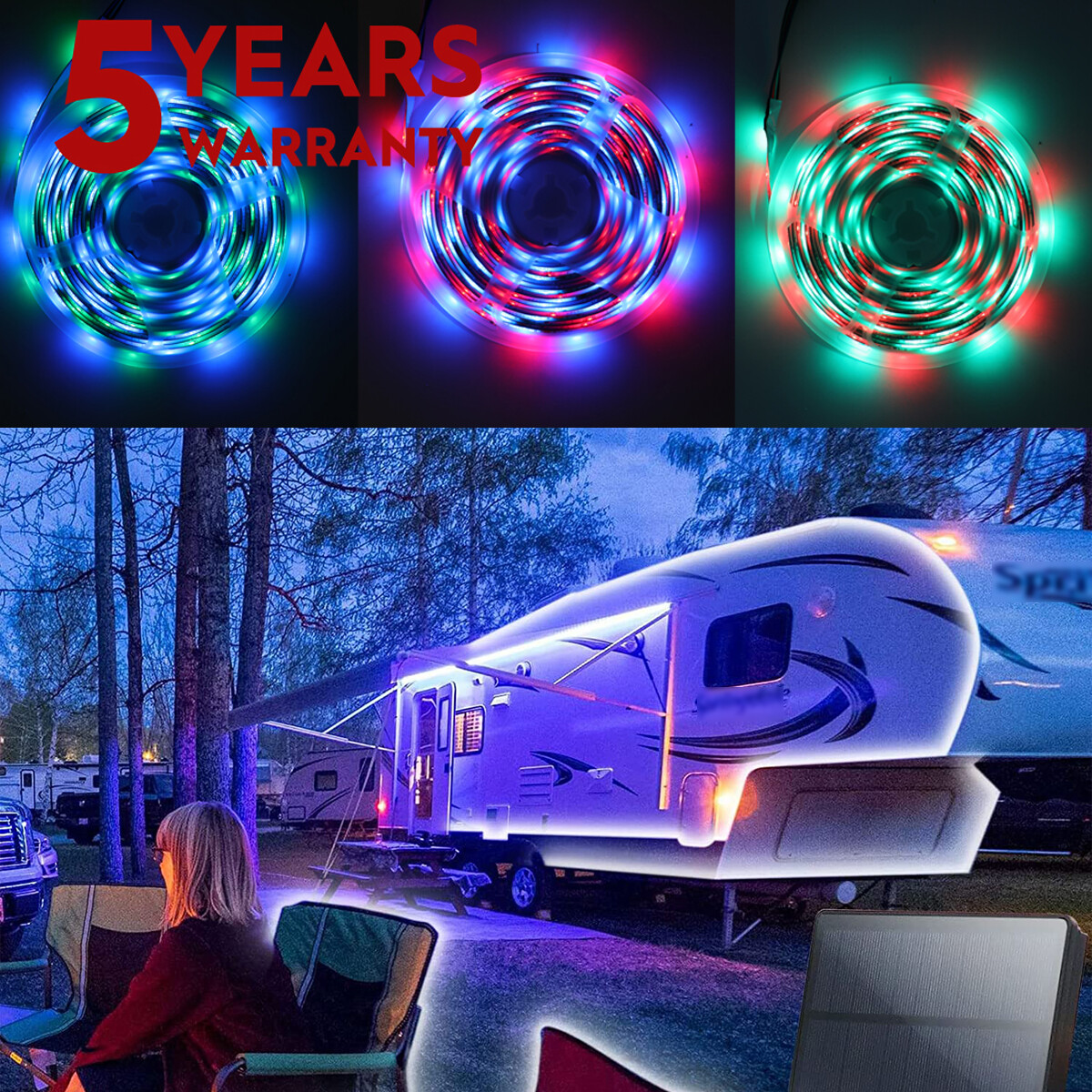 12V LED 2835 Flex Strip Light 5M Dimmable Waterproof RGB color Campervan lamp