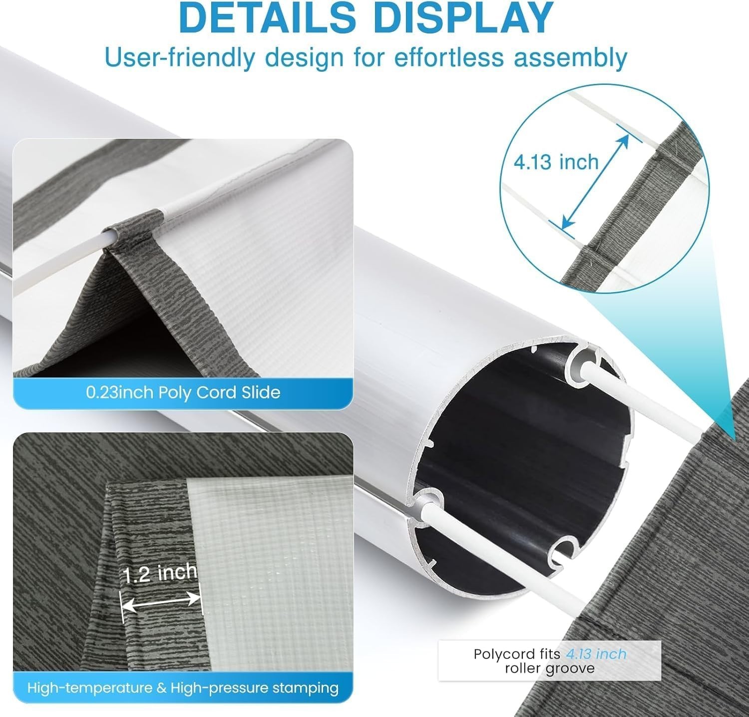 RV Awning Fabric Replacement 15’14’2″ Fabric 19.5oz Heavy-Duty Camper Awning …