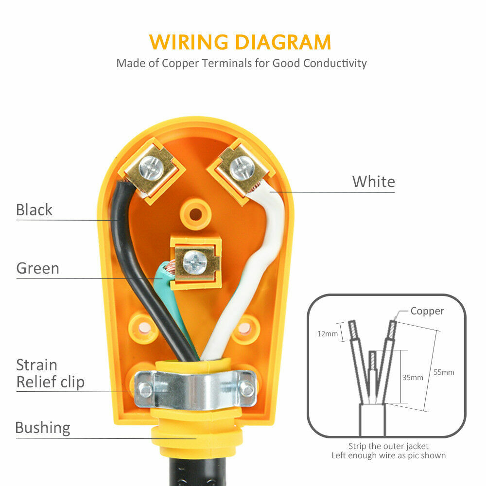 125V 30Amp Male Female Plug RV Replacement Power Plugs Electric Cord Connector