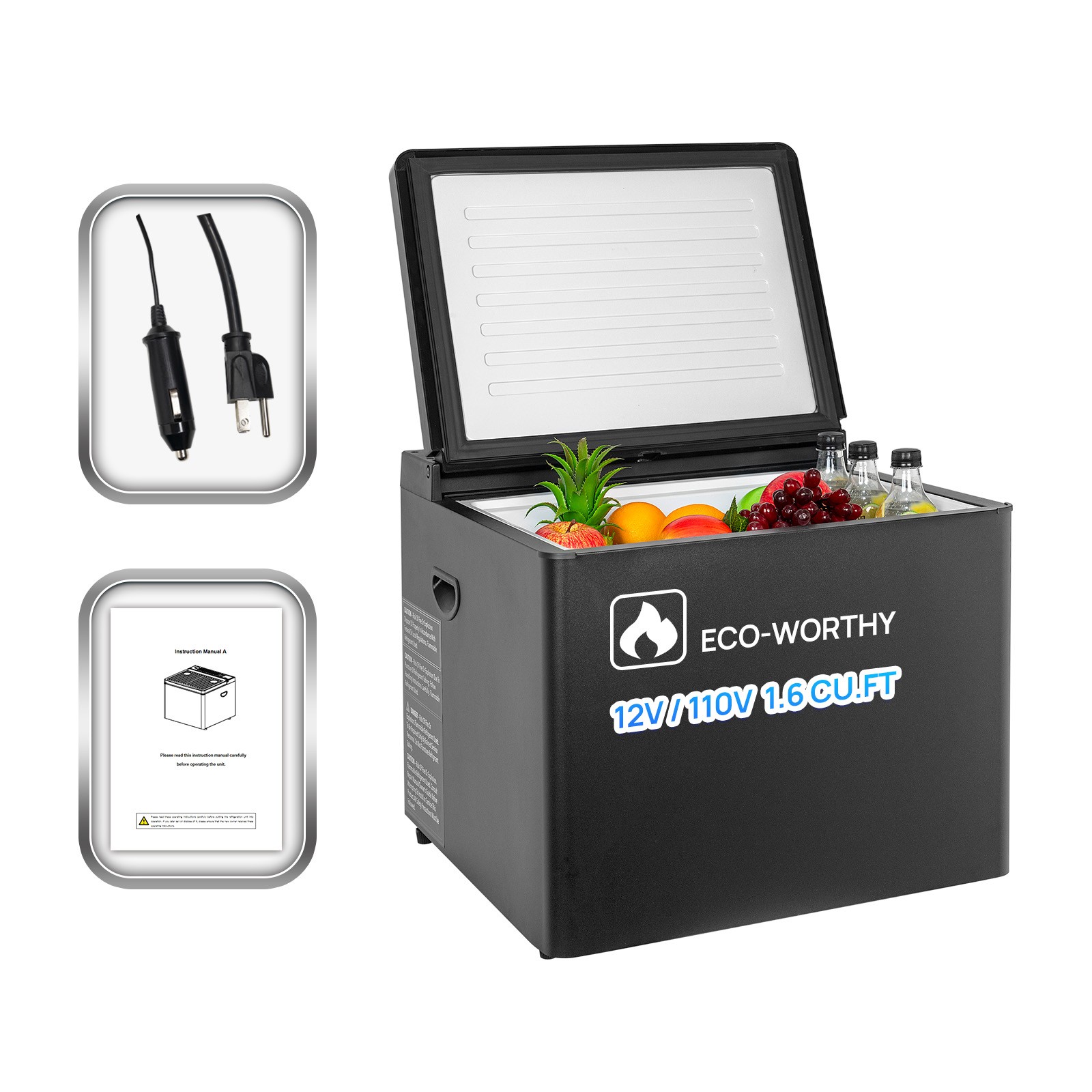 Smad 3 way 12V/110V/Gas RV Refrigerator Camper Cabin Absorption fridge Silent