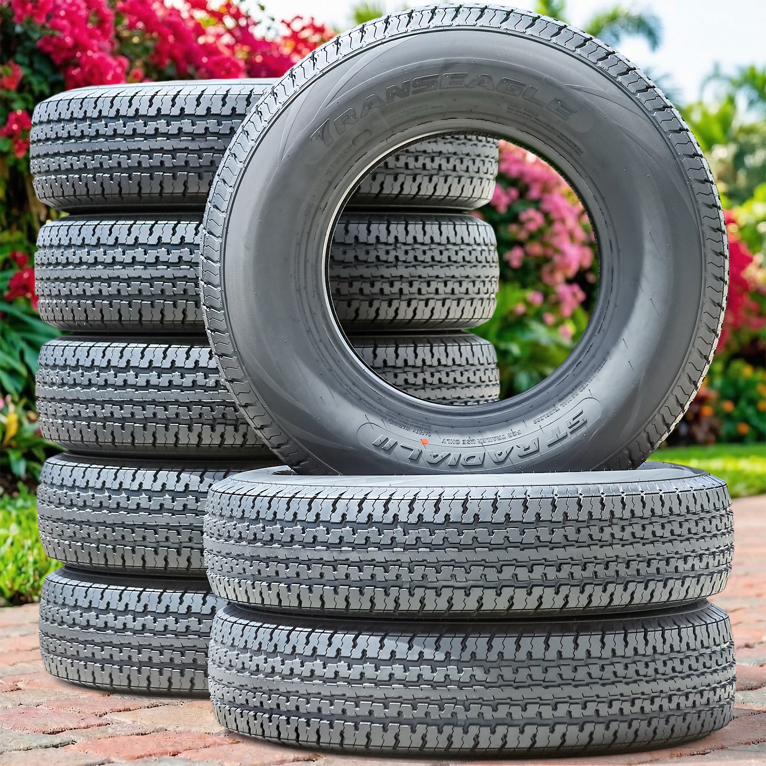 4 Tires Transeagle ST Radial II Steel Belted ST 205/75R15 Load D 8 Ply Trailer