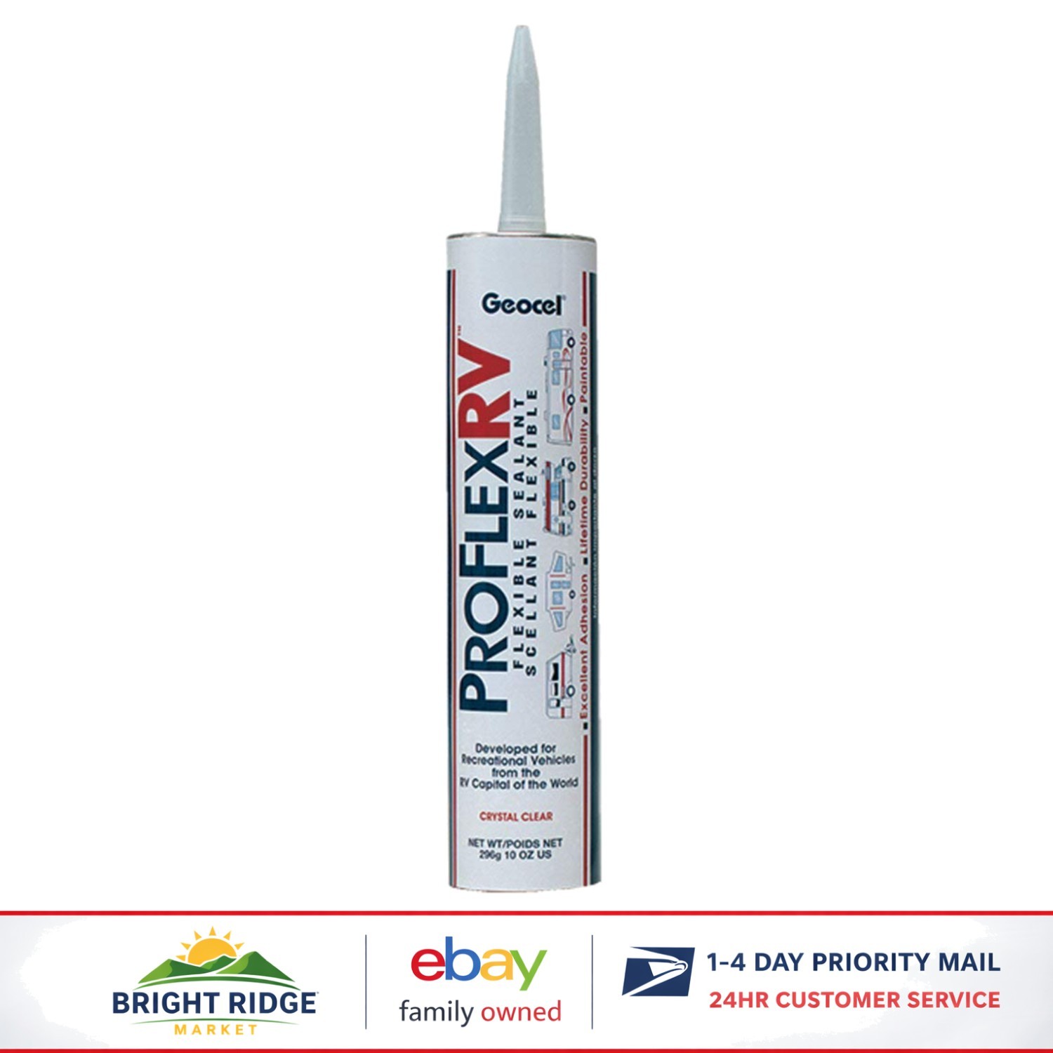 White Silicone Sealant for RVs, 10 oz, Ideal for Joint Movement and Travel