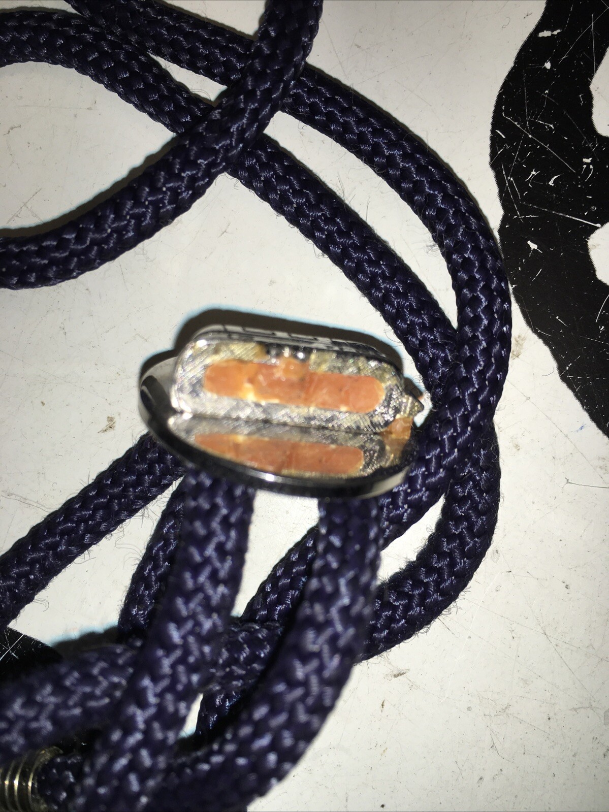 Vintage Airstream Trailer Bolo Tie USA 1970’s Nice Medallion And Silver Tips