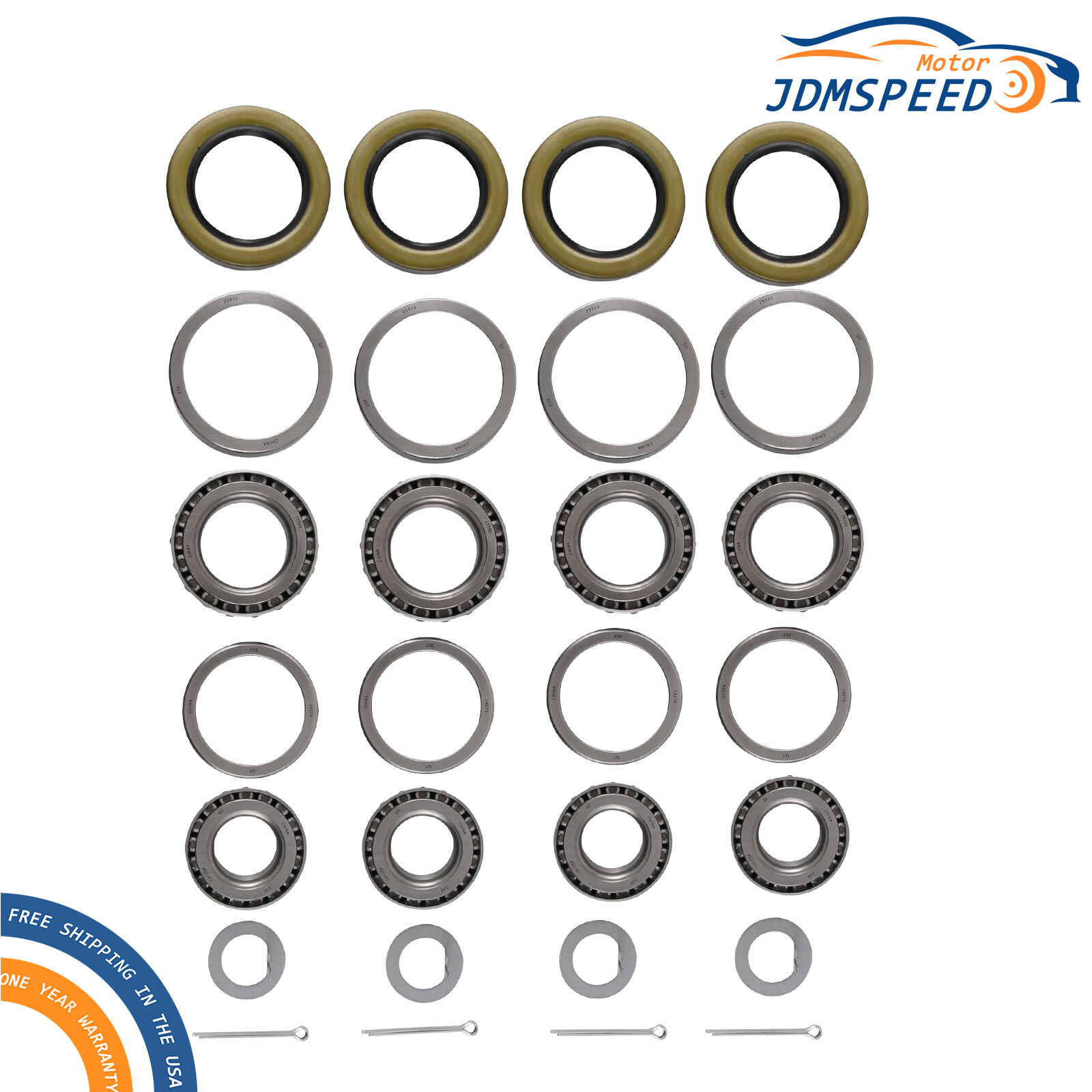 Set of (4) Trailer Hub Wheel Precision bearing fit for 5200-7000 lb trailer axle