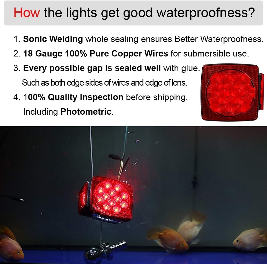 Sonic Welding Waterproof 12V LED Trailer Lights – Complete Stop/Tail/Marker Set