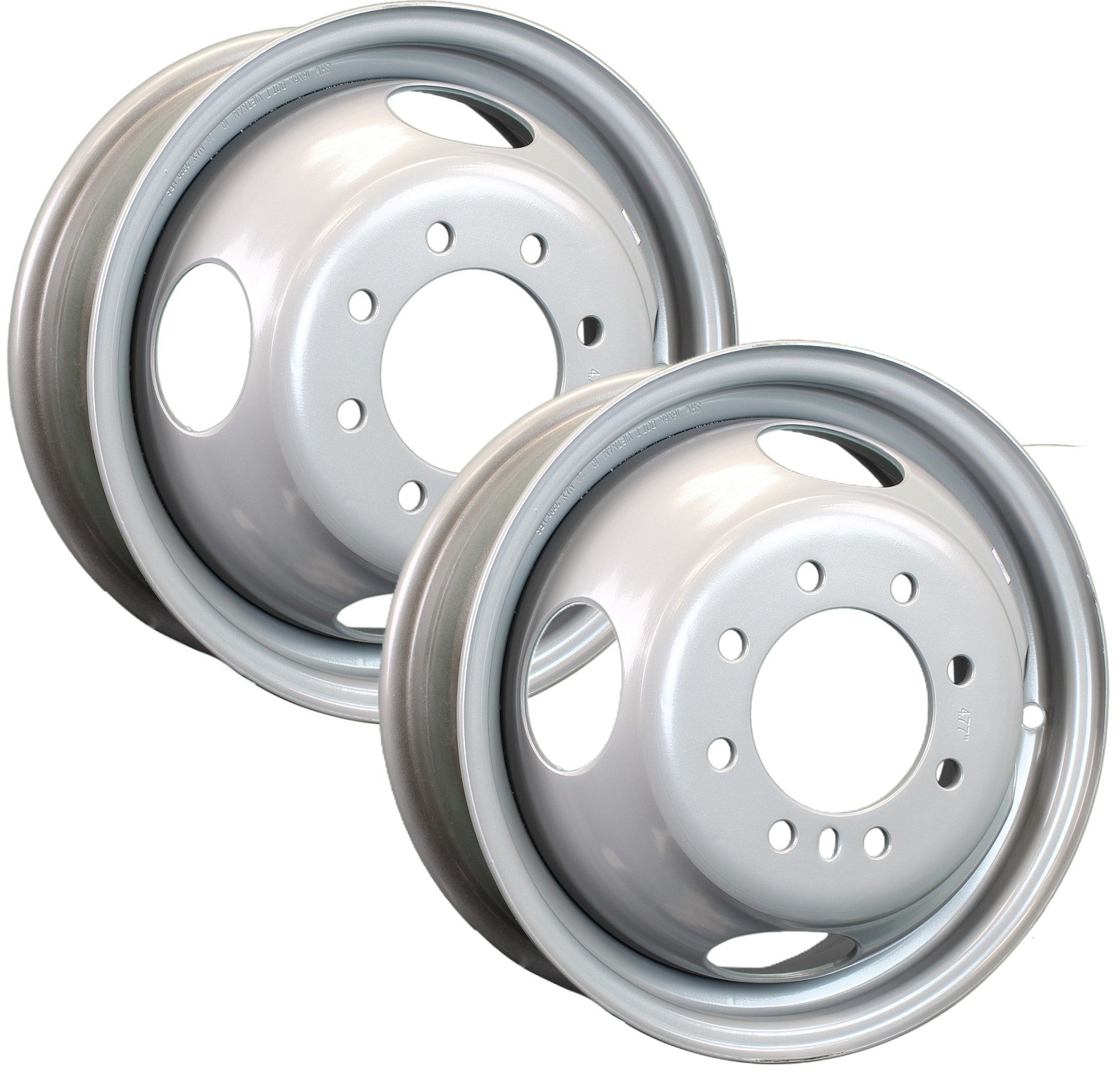 eCustomrim 2-Pk Dually Dual Silver Grey Trailer Wheel Rim 16″ 16X6 8 Lug On 6.5″