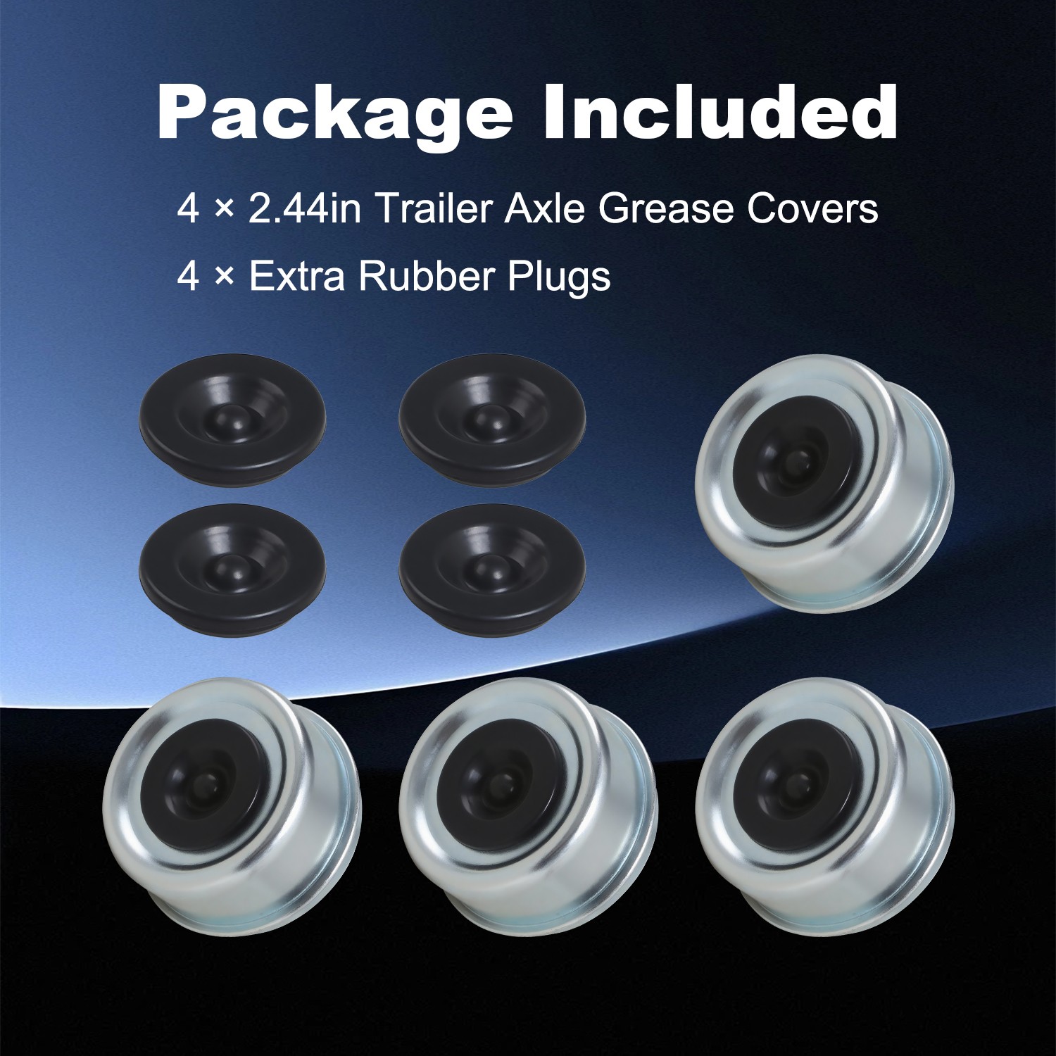 4pc Quality 2.44″ Trailer Axle Wheel Hub Bearing Dust Cap Hub for Dexter EZ Lube